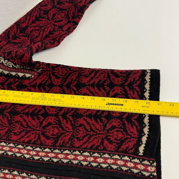 Icelandic Design Full Zip Cardigan Sweater Jacket Wool Red S - Picture 5 of 6